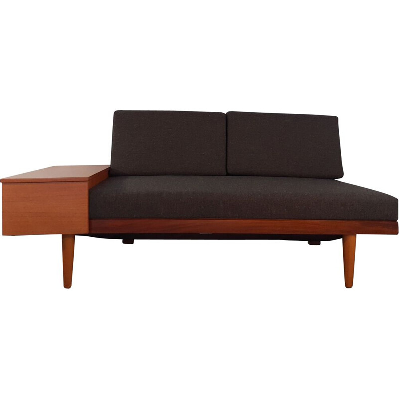 Canapé Daybed vintage Svanette Teck et Tissu anthracite, Ingmar Relling 1960