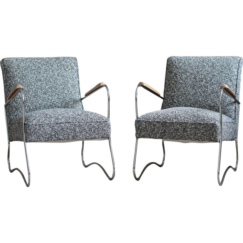 Pair of vintage Armchairs from "Wschód" Zadziele, Bauhaus 1950s