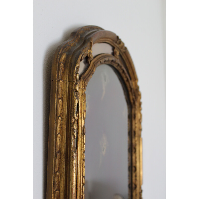 Vintage  Mirror Carved Gilt Wood  Venice Glass Decorations Italy 1900