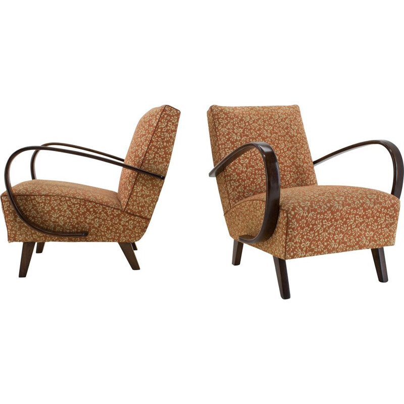 Pair of vintage Armchairs by Jindrich Halabala 1940s