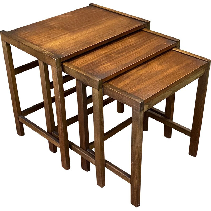 Vintage mahogany nesting tables 1970