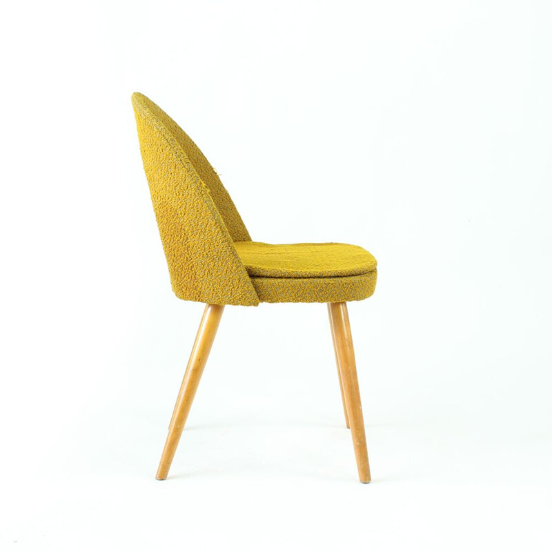 Midcentury Chair by Tatra in Gold Fabric, Antonin Suman, Czechoslovakia 1960s