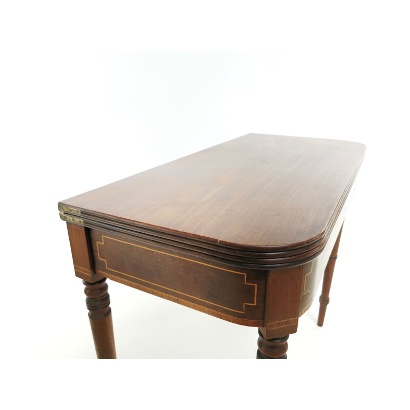 Table de salon ou bureau vintage en acajou britannique du XIXe siècle