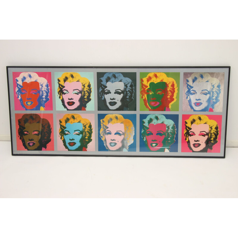 Large vintage Marilyn Monroe Pop art print by Andy Warhol 1962