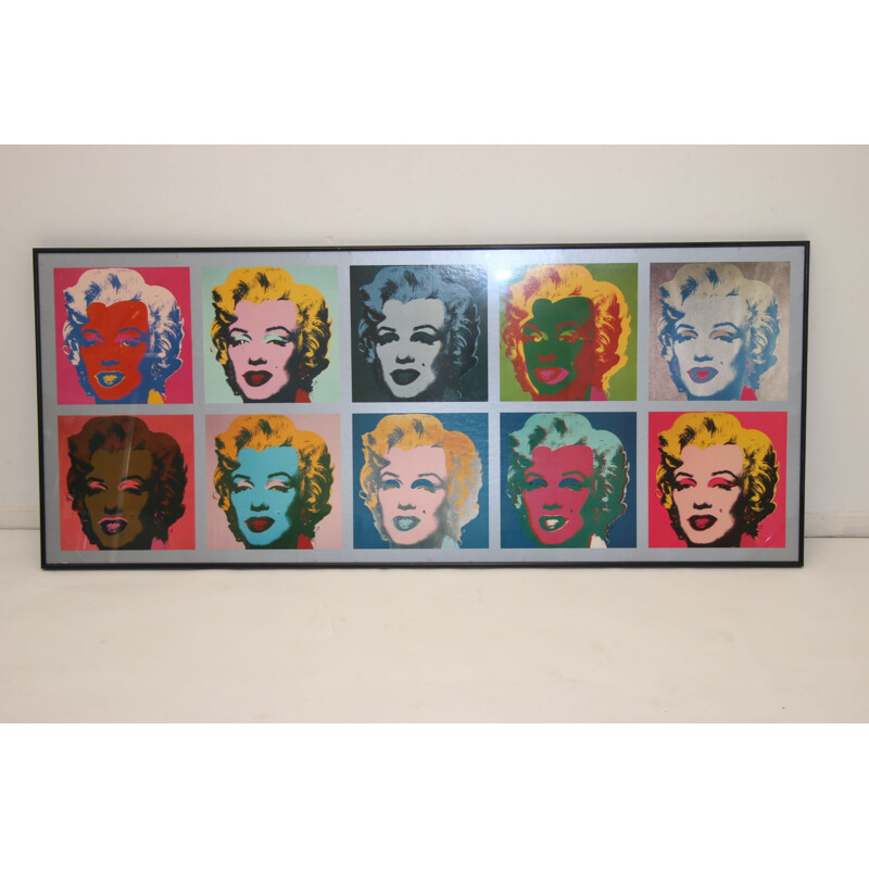 Large vintage Marilyn Monroe Pop art print by Andy Warhol 1962