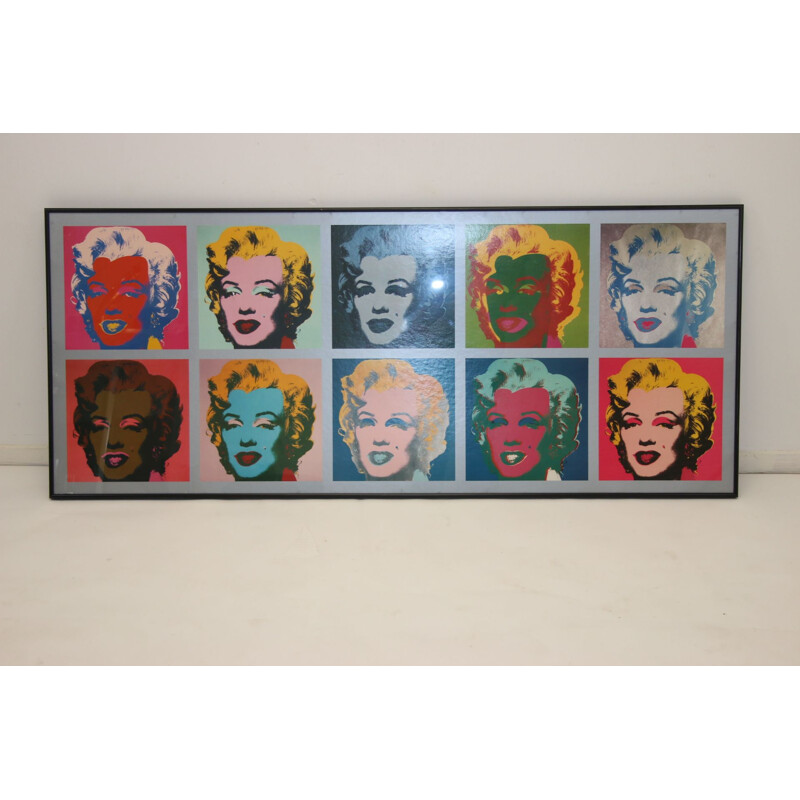 Large vintage Marilyn Monroe Pop art print by Andy Warhol 1962