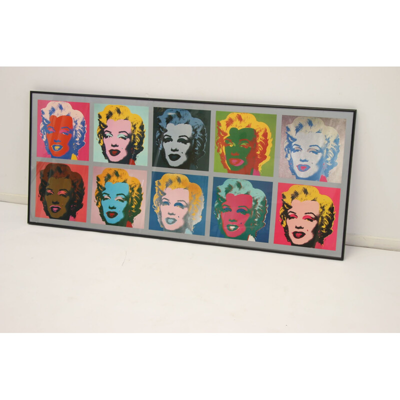 Large vintage Marilyn Monroe Pop art print by Andy Warhol 1962