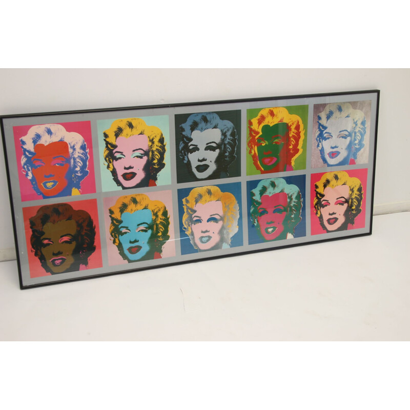 Large vintage Marilyn Monroe Pop art print by Andy Warhol 1962