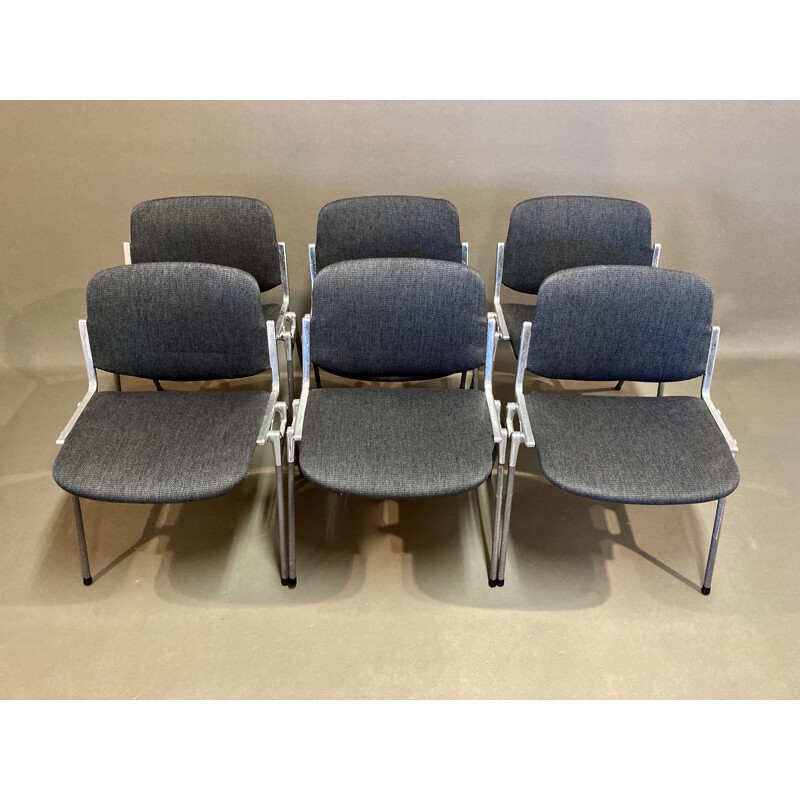 Set of 6 vintage Giancarlo Piretti chairs for Castelli