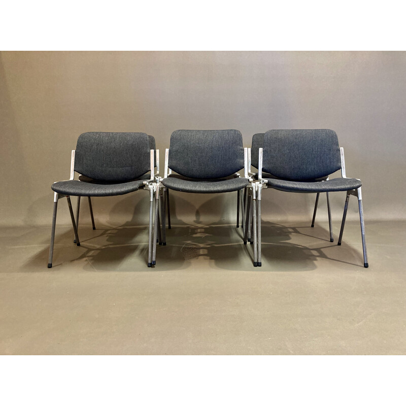Set of 6 vintage Giancarlo Piretti chairs for Castelli