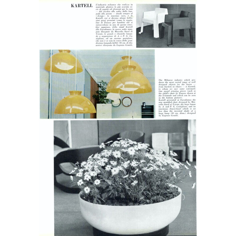 Grand pot de plante vintage par Eugenio Gentili Tedeschi pour Kartell, 1960