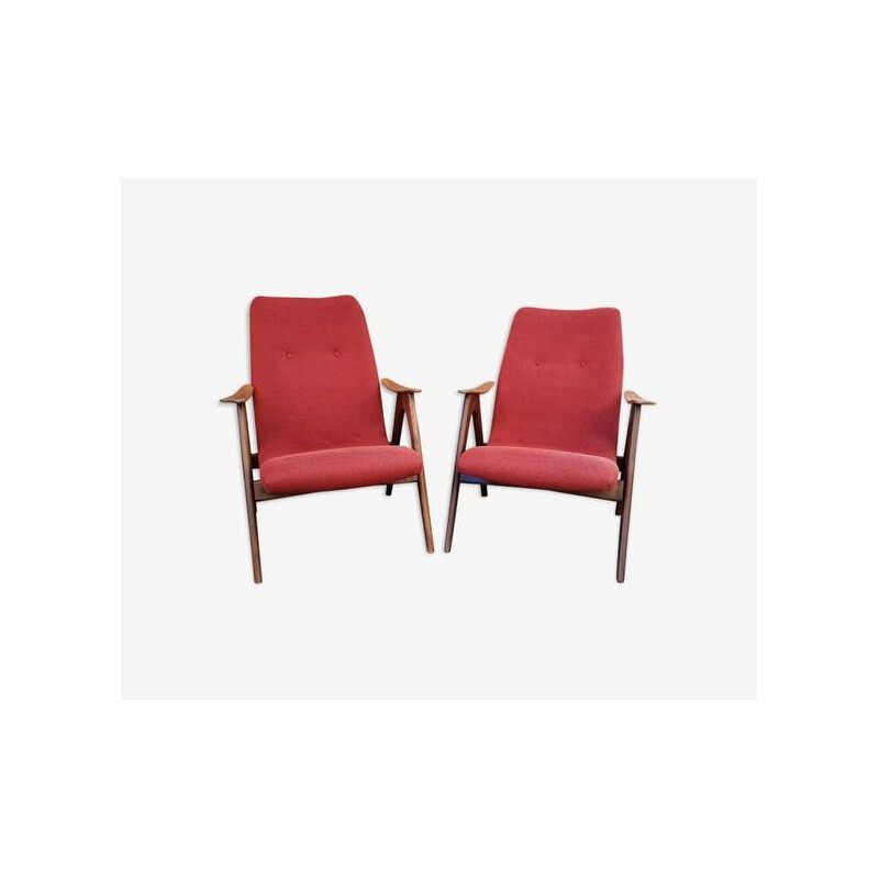 Paar vintage fauteuils van Louis van Teefellen, 1960