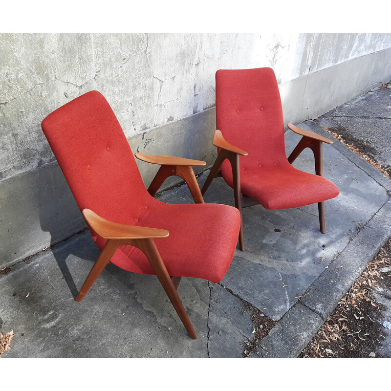 Pair of vintage armchairs by Louis van Teefellen, 1960