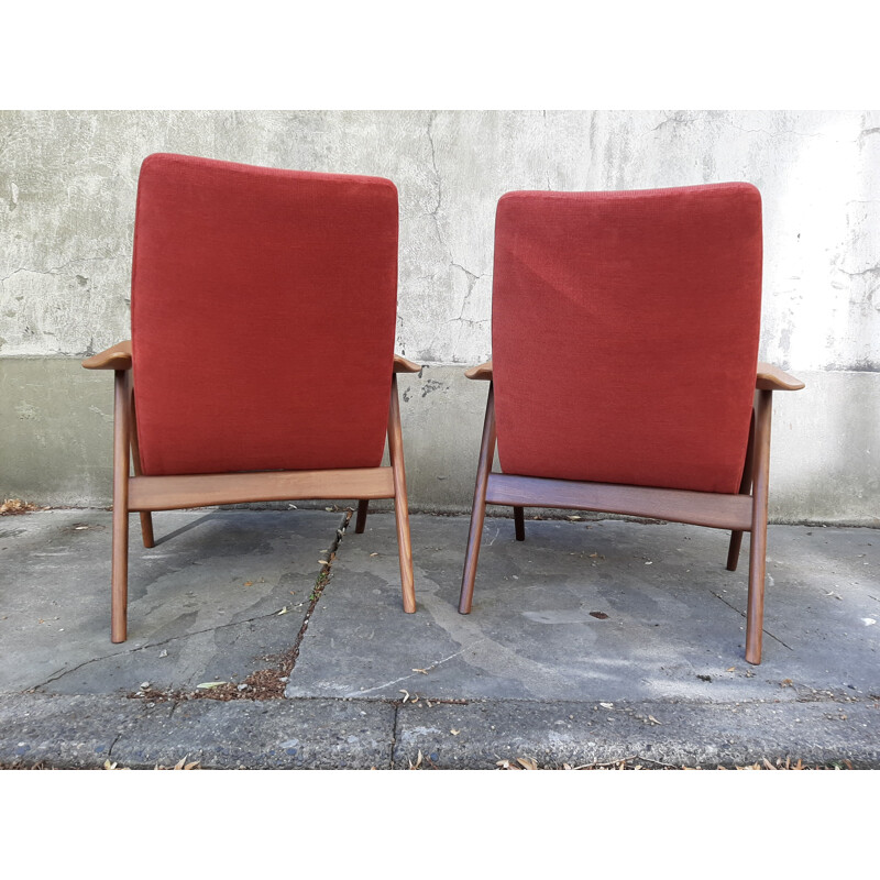 Paar vintage fauteuils van Louis van Teefellen, 1960