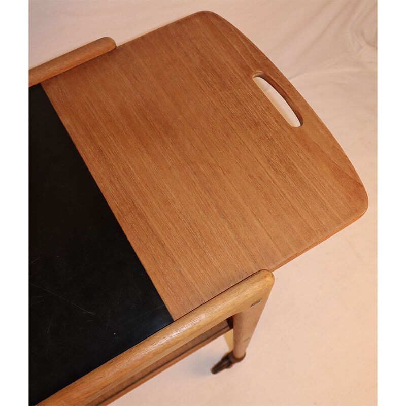 Vintage trolley teak wood Yngve Ekstrom Scandinavian 1960