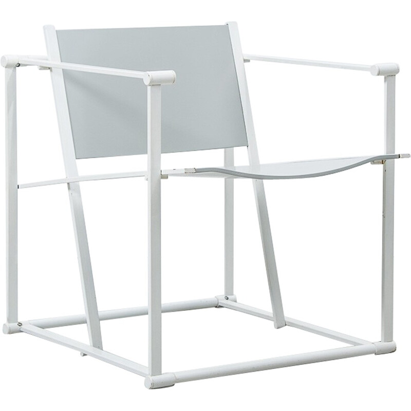 "FM61" white lacquered metal armchair, Radboud VAN BEEKUM - 1982