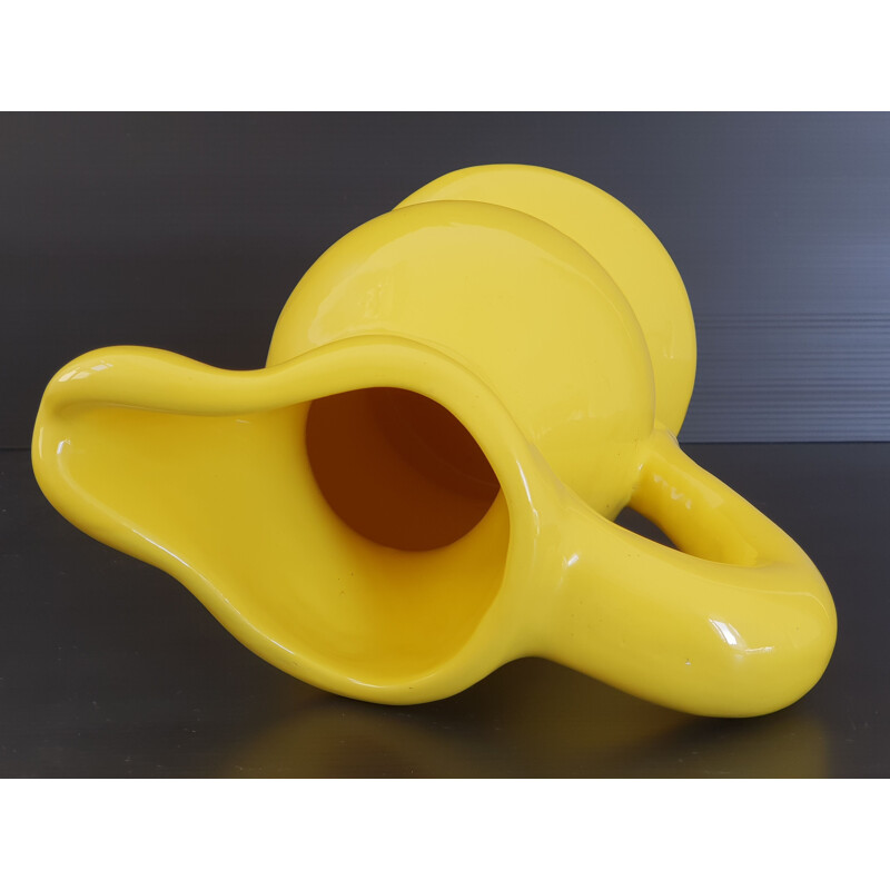 Vintage yellow pitcher, France 1950