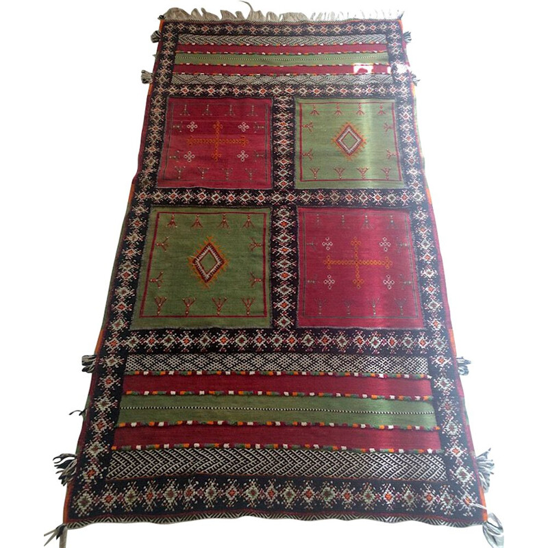 Tapis kilim berbère vintage 110x210cm