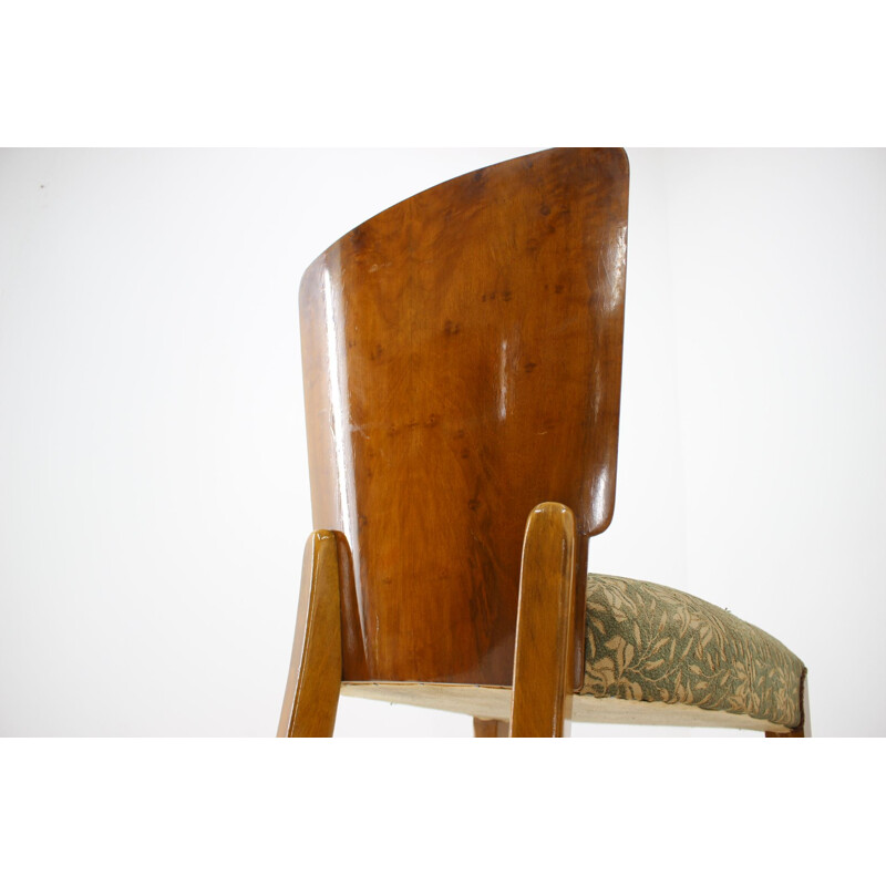 Set of 4 vintage walnut chairs by Jindrich Halabala for Up Závody, Czechoslovakia