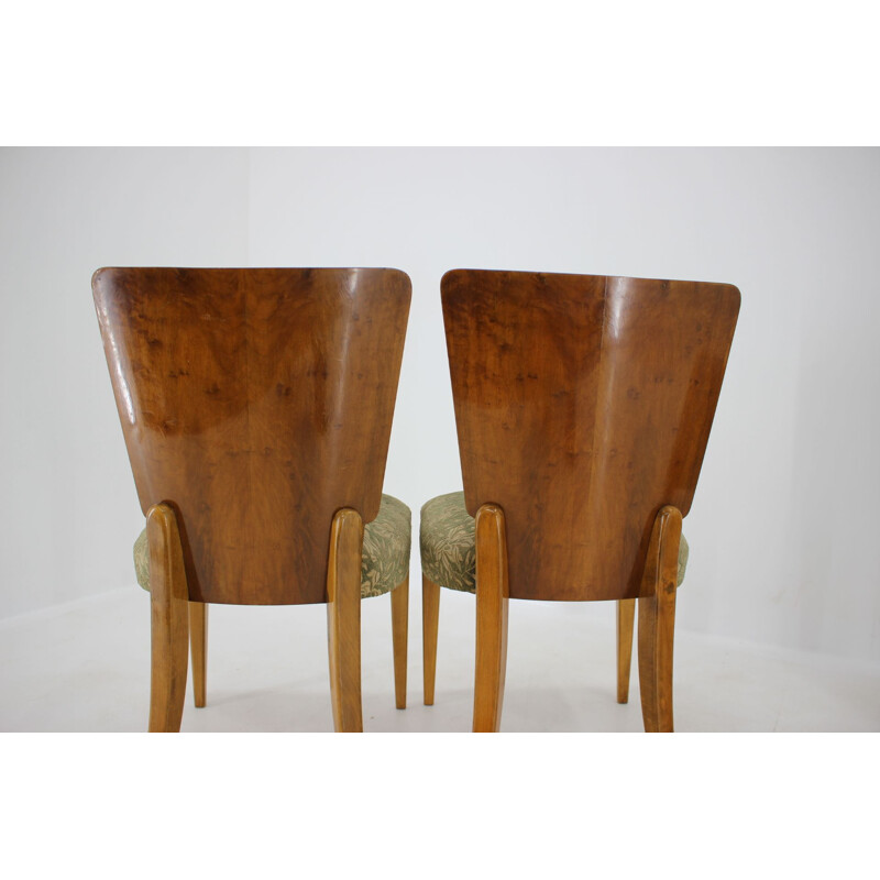 Set of 4 vintage walnut chairs by Jindrich Halabala for Up Závody, Czechoslovakia