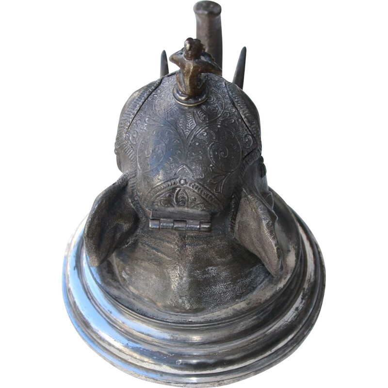 Bouteille d'encre vintage WMF InkWell Eléphant avec singe 1920 