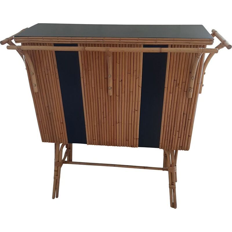 Vintage rattan bar 1950