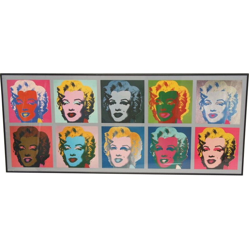 Large vintage Marilyn Monroe Pop art print by Andy Warhol 1962