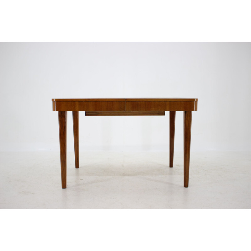 Vintage Art Deco extendable dining table Jindřich Halabala, 1950s