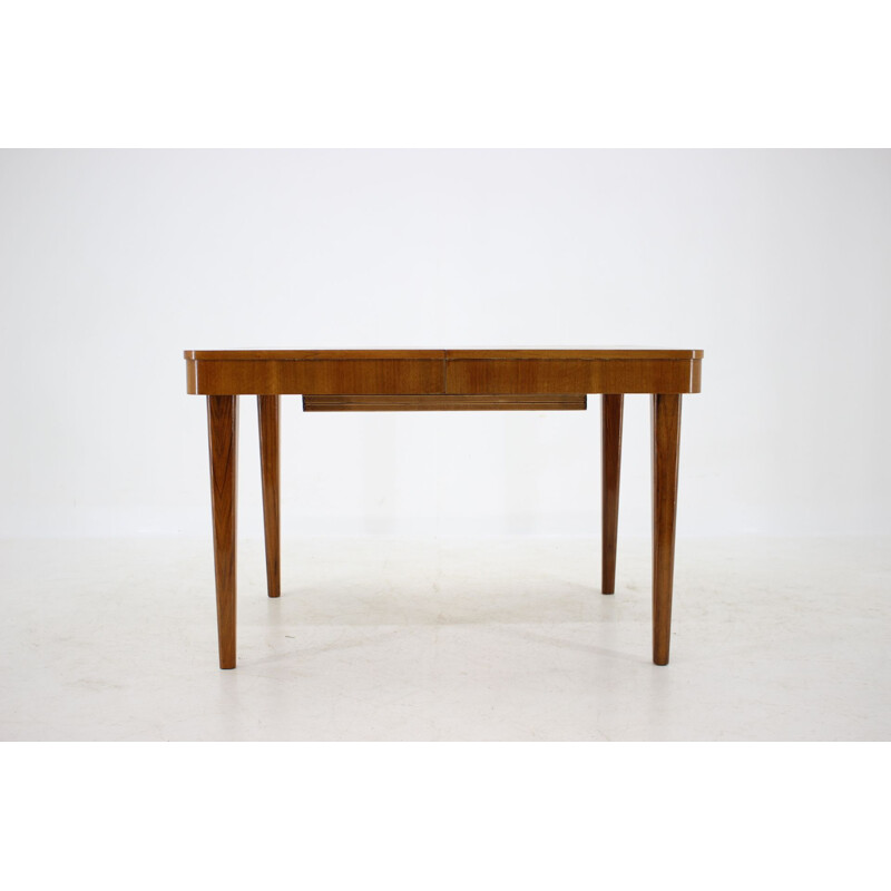 Vintage Art Deco extendable dining table Jindřich Halabala, 1950s