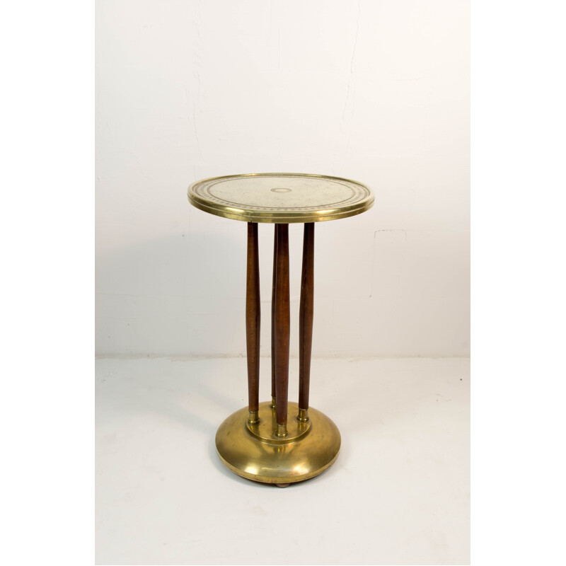 Vintage Art Nouveau Brass Pedestal, 1910s