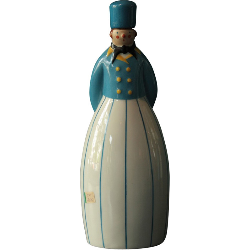 "Curacao" liqueur flask in porcelain - 1930s