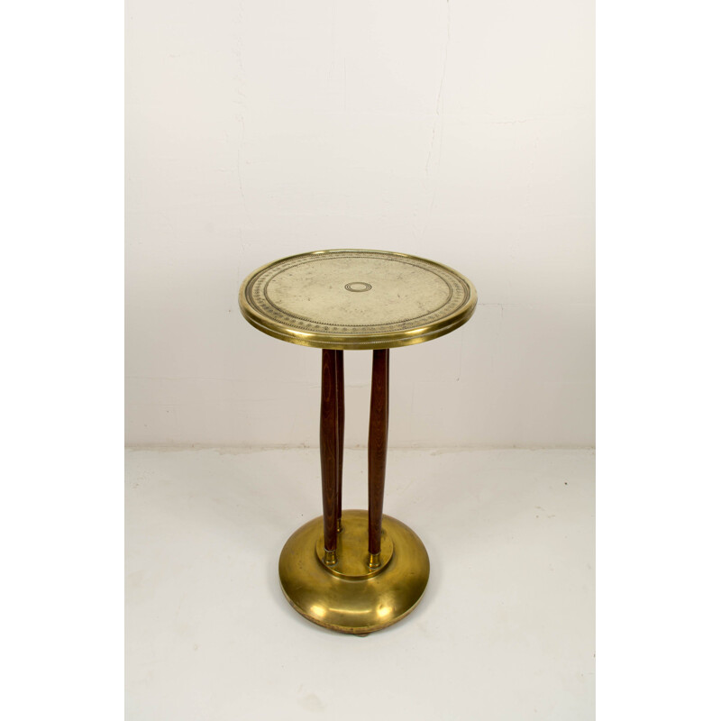 Vintage Art Nouveau Brass Pedestal, 1910s