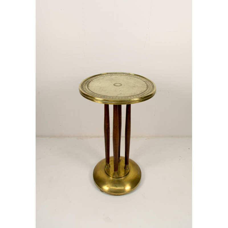 Vintage Art Nouveau Brass Pedestal, 1910s