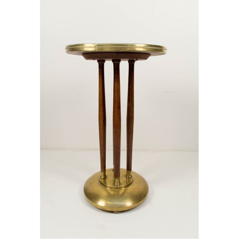 Vintage Art Nouveau Brass Pedestal, 1910s