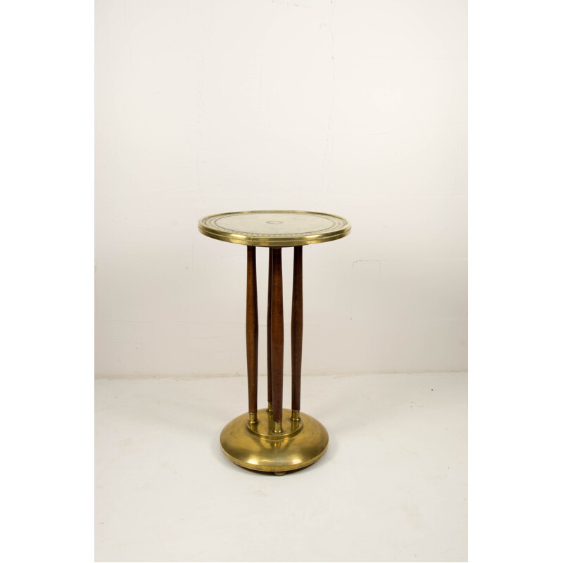 Vintage Art Nouveau Brass Pedestal, 1910s