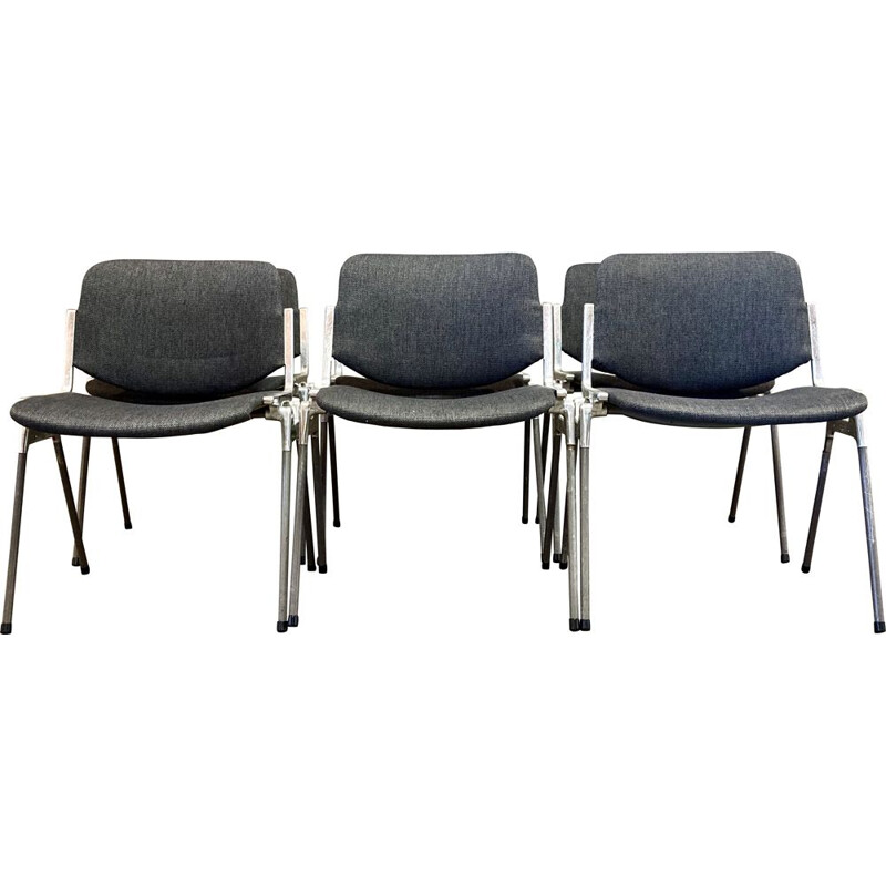 Set of 6 vintage Giancarlo Piretti chairs for Castelli