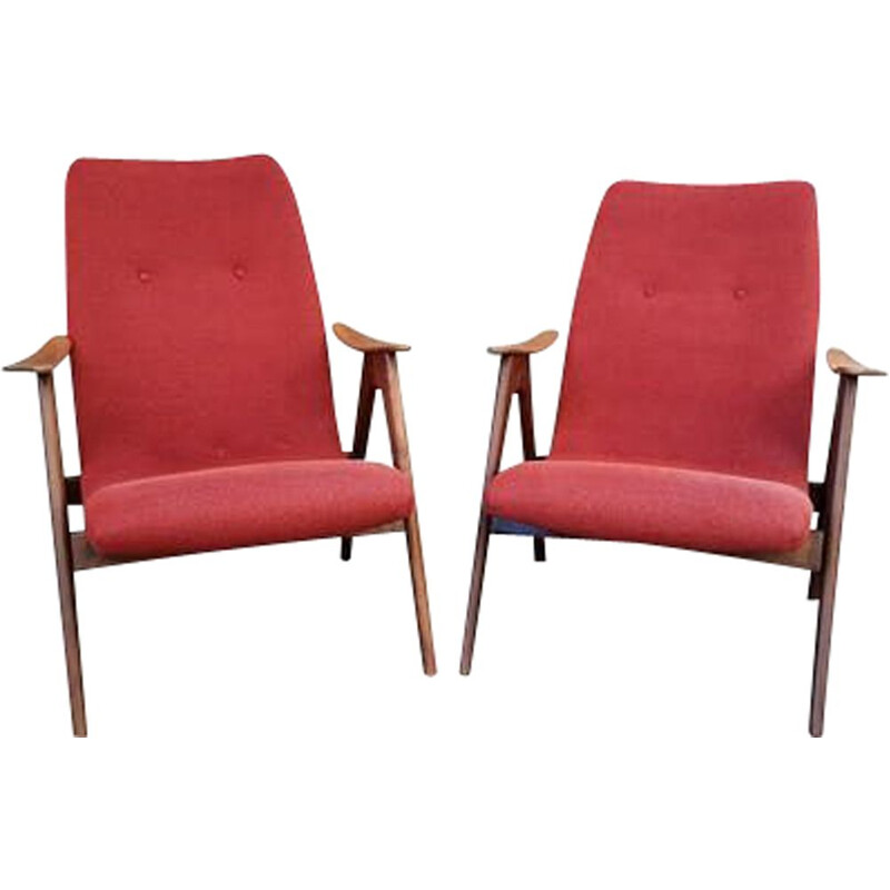 Pair of vintage armchairs by Louis van Teefellen, 1960