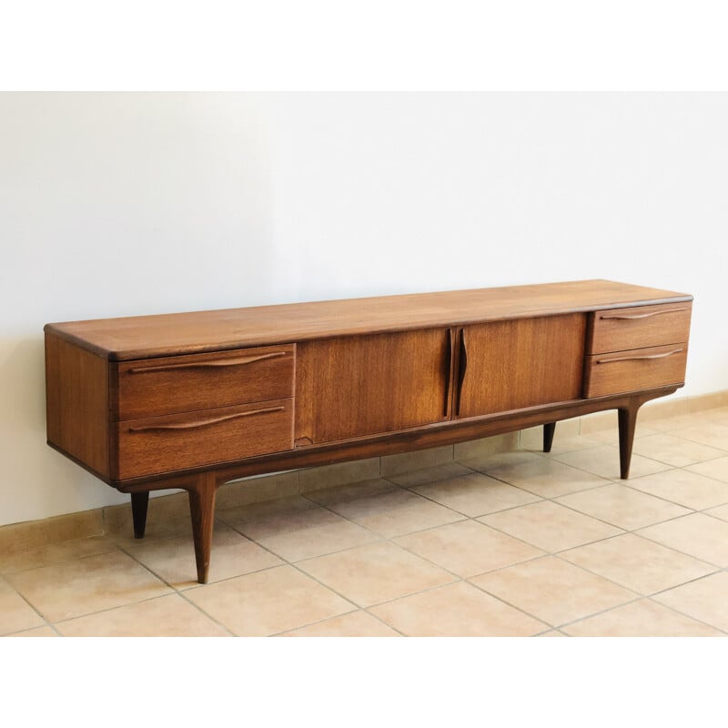 Longue Enfilade vintage en teck, scandinave 1960