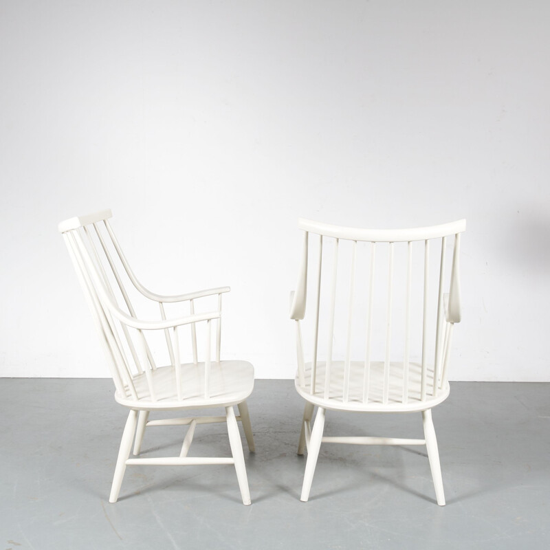 Pair of vintage spokeback chairs by Lena Larsson in Sweden 1950s