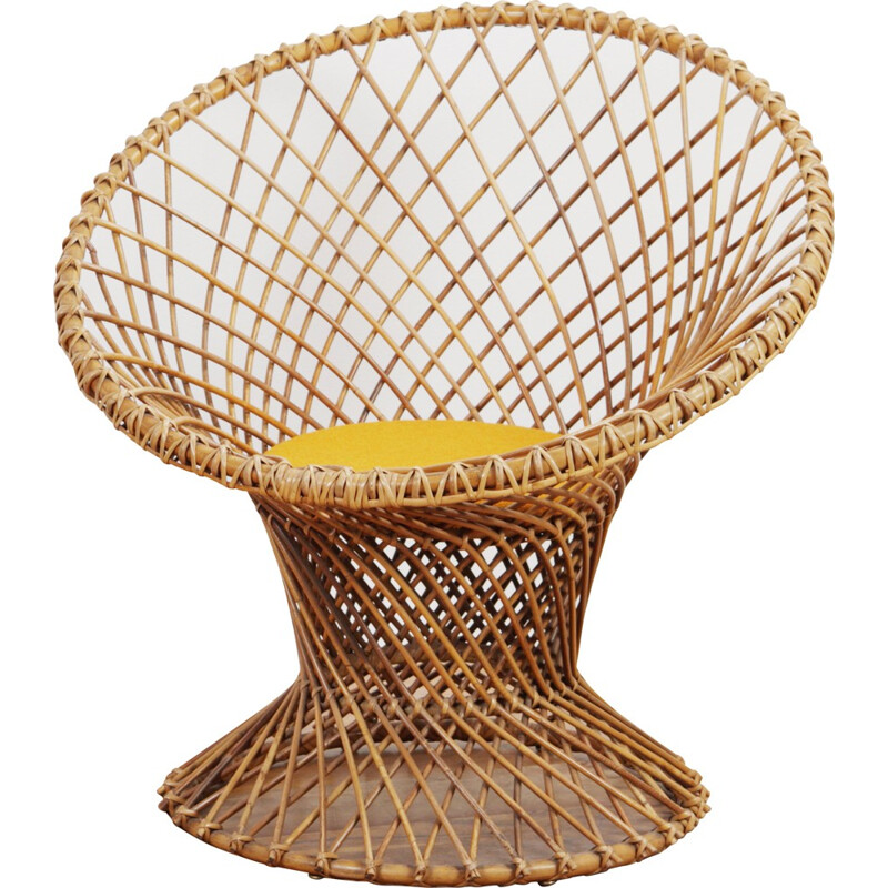 Mid-century Dutch Rohé Noordwolde rattan chair - 1950s