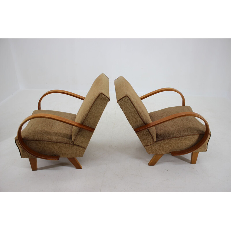 Pair of vintage Armchairs by Jindrich Halabala, 1950s