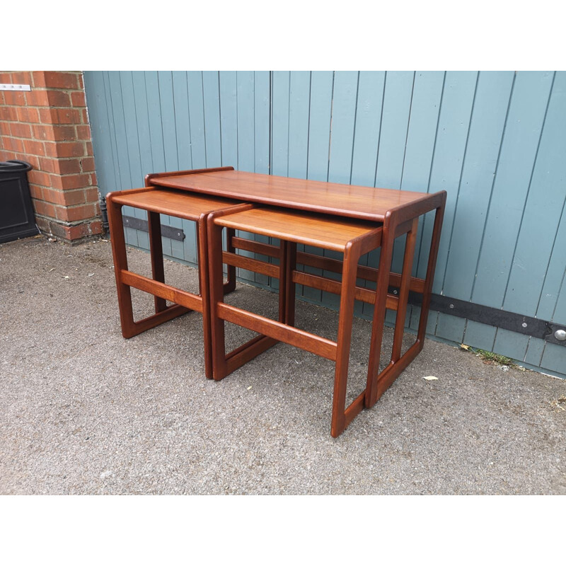 Vintage teak nesting tables by Arne Hovmand Olsen for Mogens Kold, Denmark 1960