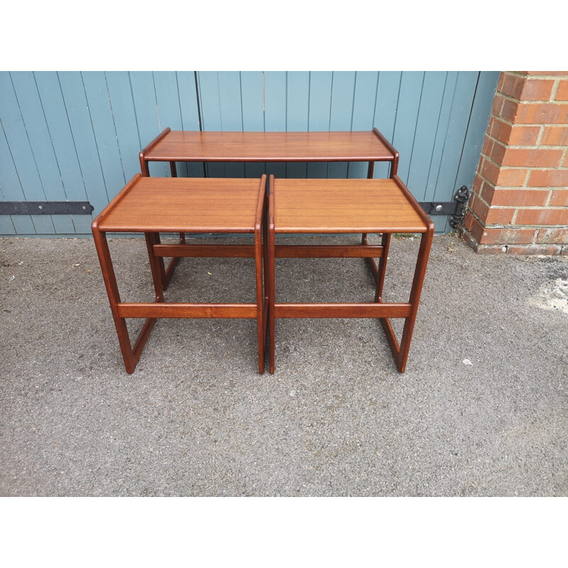 Vintage teak nesting tables by Arne Hovmand Olsen for Mogens Kold, Denmark 1960