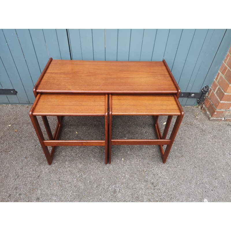 Vintage teak nesting tables by Arne Hovmand Olsen for Mogens Kold, Denmark 1960