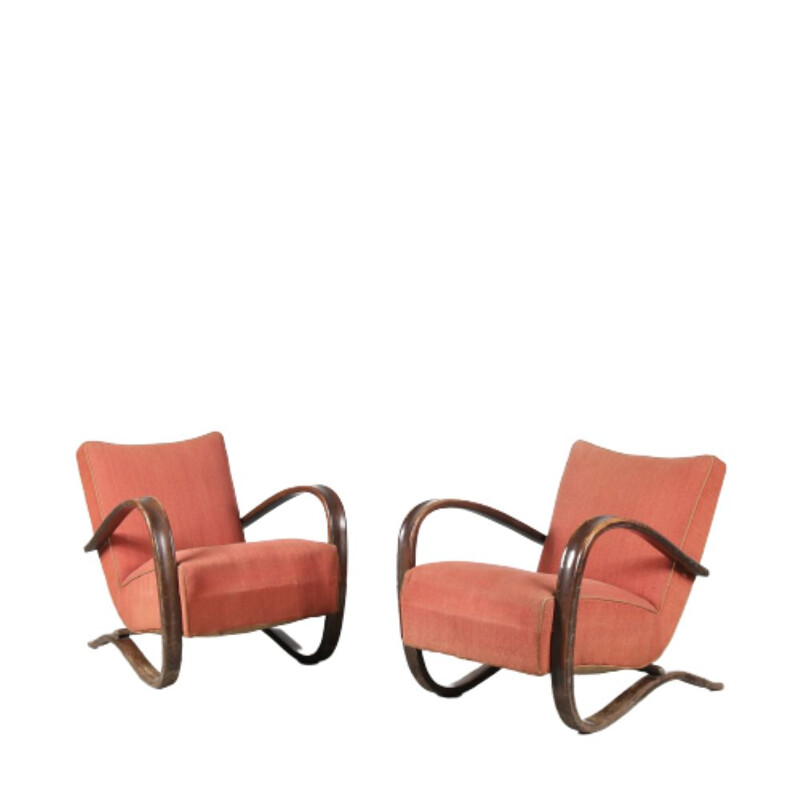 Pair of Vintage Jindrich Halabala Chairs for Up Zadovy from Czech, 1930s