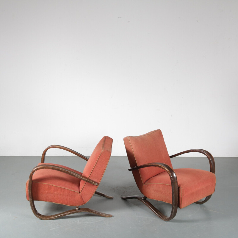 Paire de chaises vintage Jindrich Halabala pour Up Zadovy de République tchèque, 1930