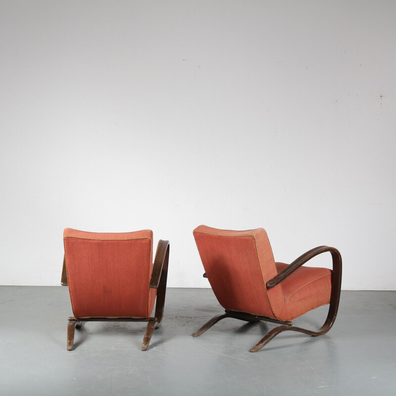 Pair of Vintage Jindrich Halabala Chairs for Up Zadovy from Czech, 1930s