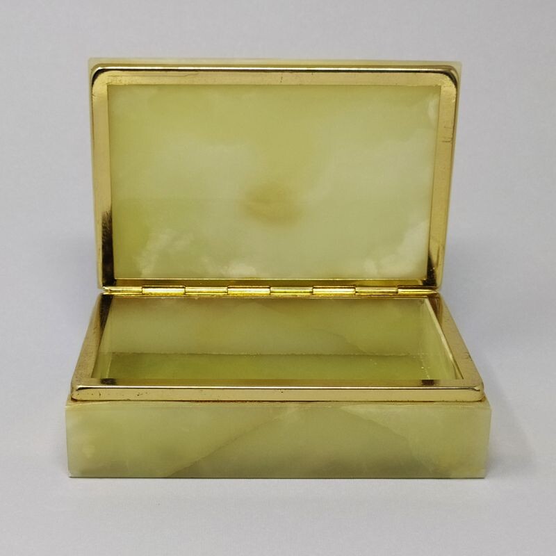 Vintage Green Onyx Box Italy 1960s