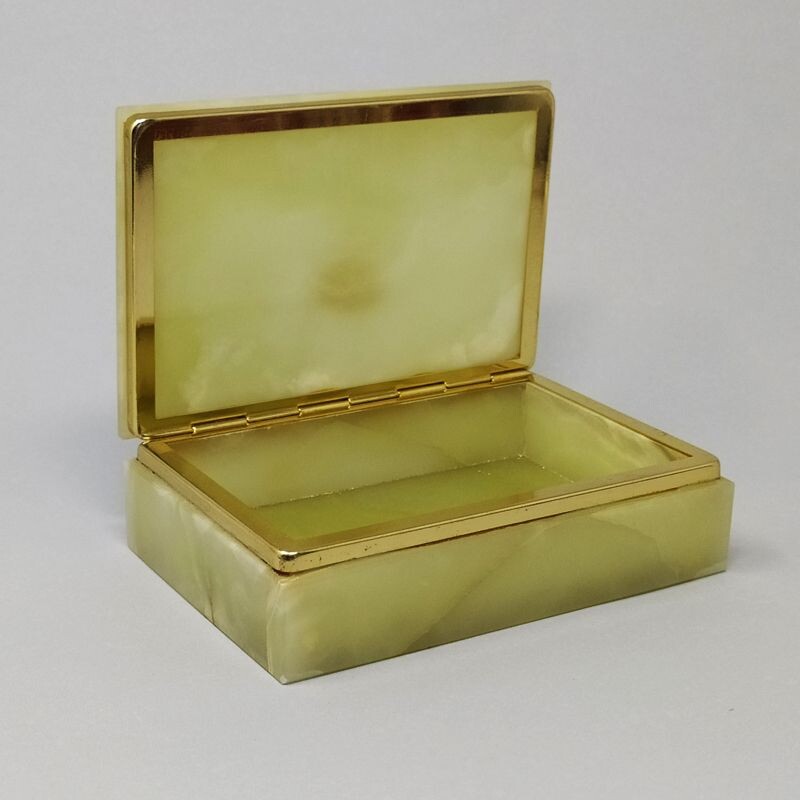 Vintage Green Onyx Box Italy 1960s