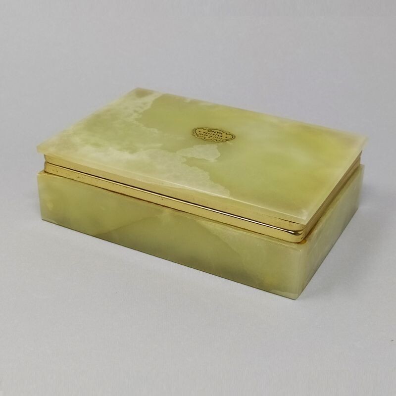 Vintage Green Onyx Box Italy 1960s